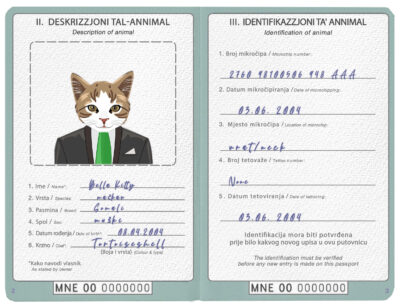 Montenegro cat Fake PSD Passport | Instant Download