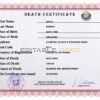Customizable Nauru Death Certificate PSD Templates | Instant Download