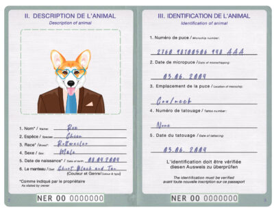 Niger dog Fake PSD Passport | Instant Download