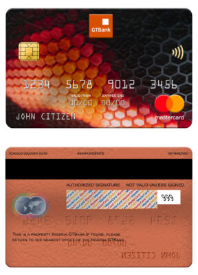 Fillable Nigeria GTBank mastercard Templates
