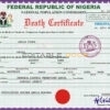Customizable Nigeria Death Certificate PSD Templates | Instant Download