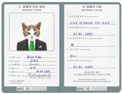 North Korea cat Fake PSD Passport | Instant Download