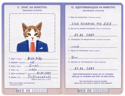North Macedonia cat Fake PSD Passport | Instant Download