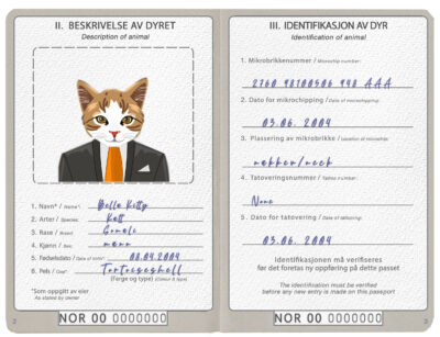 Norway cat Fake PSD Passport | Instant Download