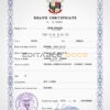 Customizable Panama Death Certificate PSD Templates | Instant Download