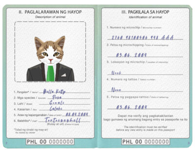 Philippines cat Fake PSD Passport | Instant Download