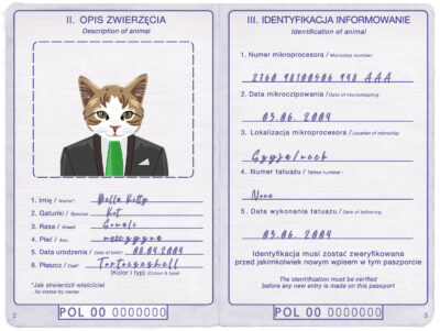 Poland cat Fake PSD Passport | Instant Download