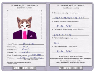 Portugal cat Fake PSD Passport | Instant Download