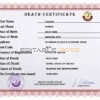 Customizable Qatar Death Certificate PSD Templates | Instant Download