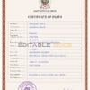 Customizable Saint Kitts and Nevis Death Certificate PSD Templates | Instant Download