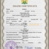 Customizable Sierra Leone Death Certificate PSD Templates | Instant Download