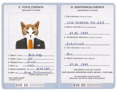 Slovakia cat Fake PSD Passport | Instant Download