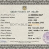 Customizable South Sudan Death Certificate PSD Templates | Instant Download