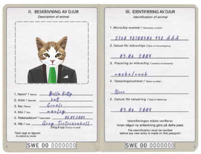 Sweden cat Fake PSD Passport | Instant Download