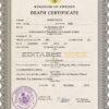 Customizable Sweden Death Certificate PSD Templates | Instant Download