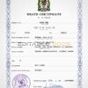 Customizable Tanzania Death Certificate PSD Templates | Instant Download