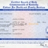 Authentic USA Kentucky Birth Certificate Template | Customize and Download Online