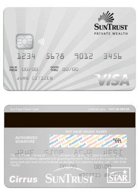 Editable USA SunTrust Visa debit card Templates in PSD Format