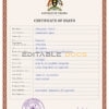 Customizable Uganda Death Certificate PSD Templates | Instant Download