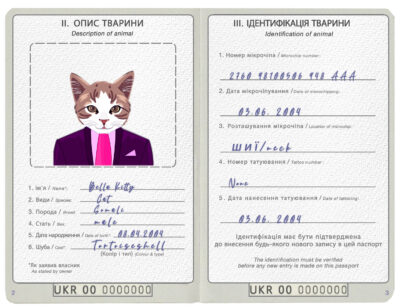 Ukraine cat Fake PSD Passport | Instant Download