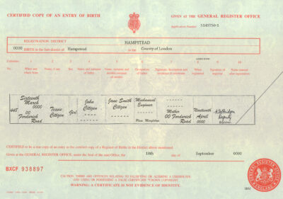 Authentic United Kingdom Birth Certificate Template | Customize and Download Online
