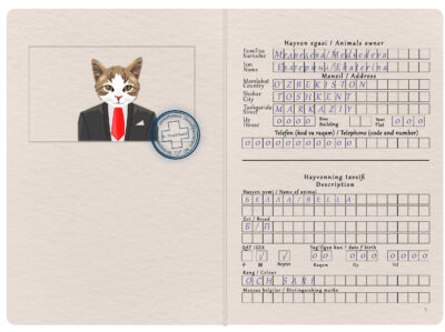 Uzbekistan cat Fake PSD Passport | Instant Download