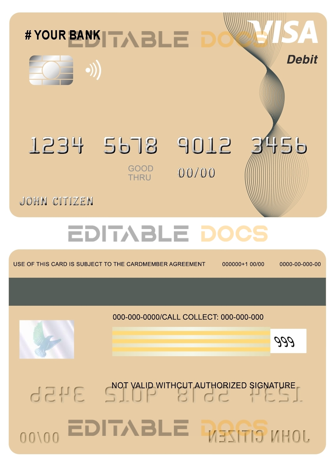 Fillable asbstractaza universal visa card Templates | Layer-Based PSD