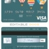 Fillable baloon bio universal visa electron card Templates | Layer-Based PSD