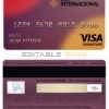 Editable banco internacional bank ecuador visa signature card Templates in PSD Format