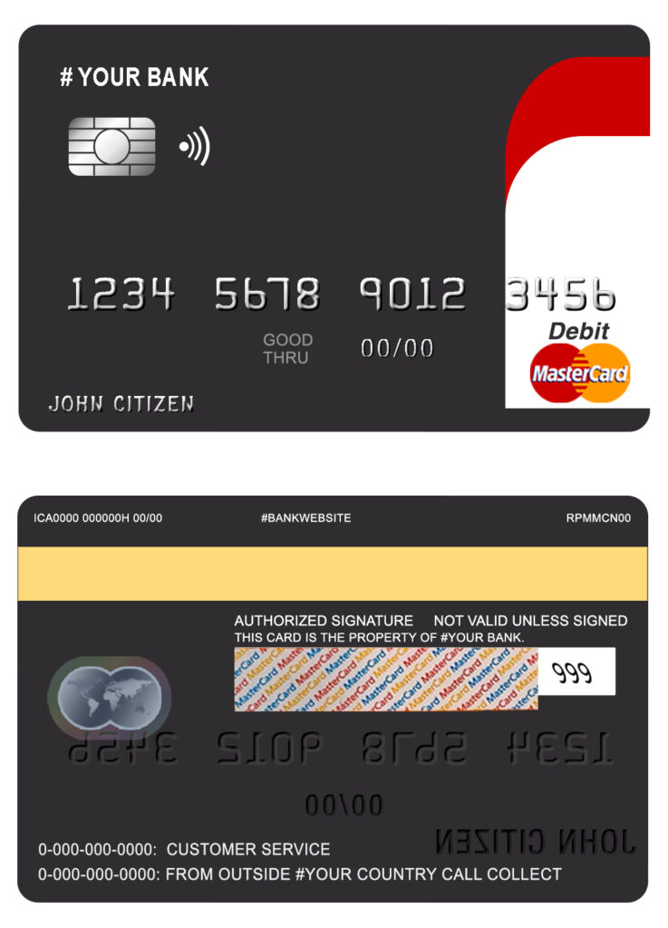 Fillable blackistic universal master card Templates
