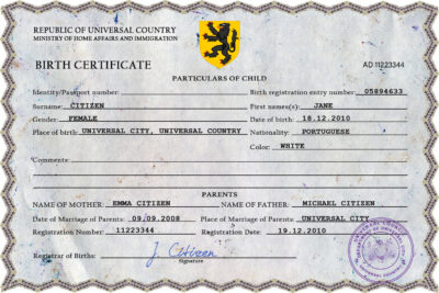 Authentic champion vibe universal Birth Certificate PSD Template