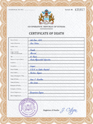 Customizable Coat Push Universal Death Certificate PSD Templates