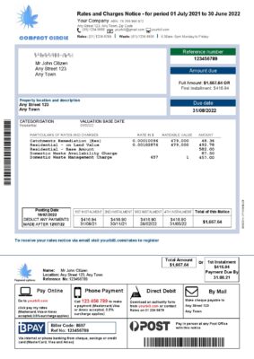 compact circle universal multipurpose utility bill template in Word and PDF format