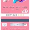 Fillable draw colorful universal visa card Templates | Layer-Based PSD