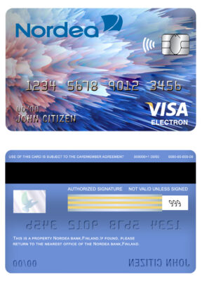 Fillable finland nordea bank visa electron card Templates