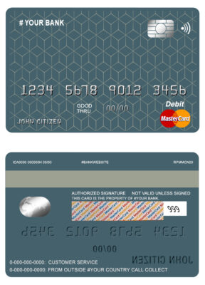 Editable geometric simple universal multipurpose bank mastercard debit credit card Templates