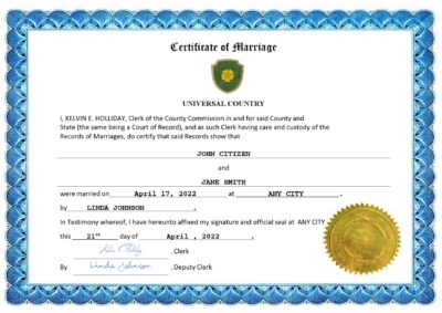 hypnotic Marriage Certificate