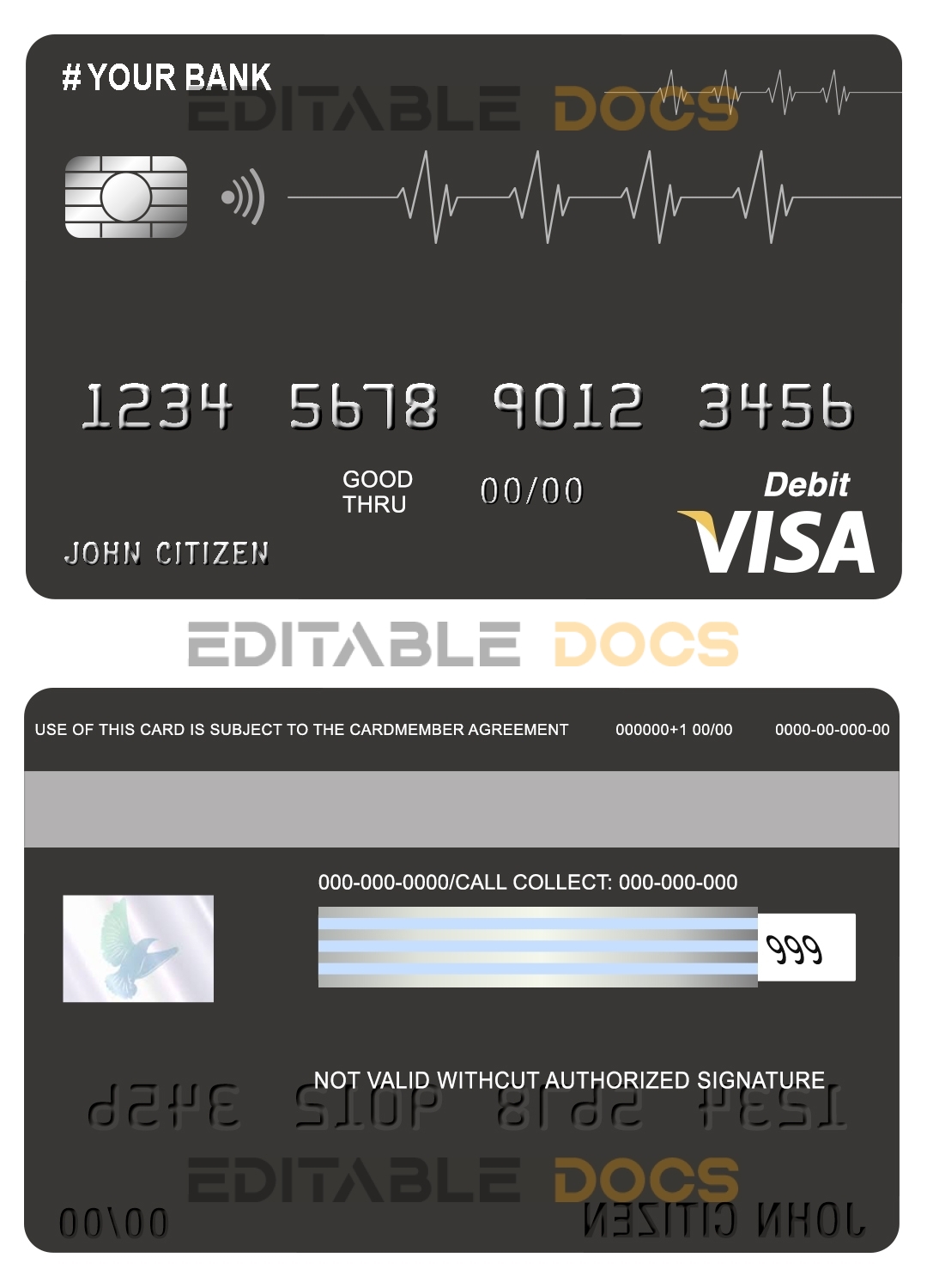 Fillable icon abstract universal visa card Templates | Layer-Based PSD