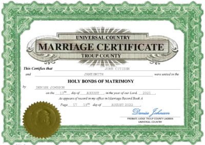 lush design universal Marriage Certificate