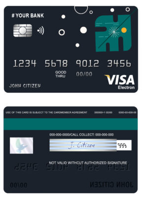 Fillable powder art universal visa electron card Templates