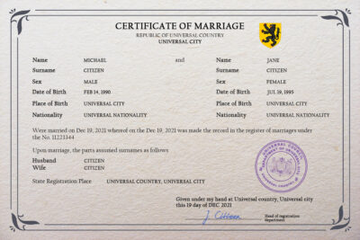 romance universal marriage certificate psd v2