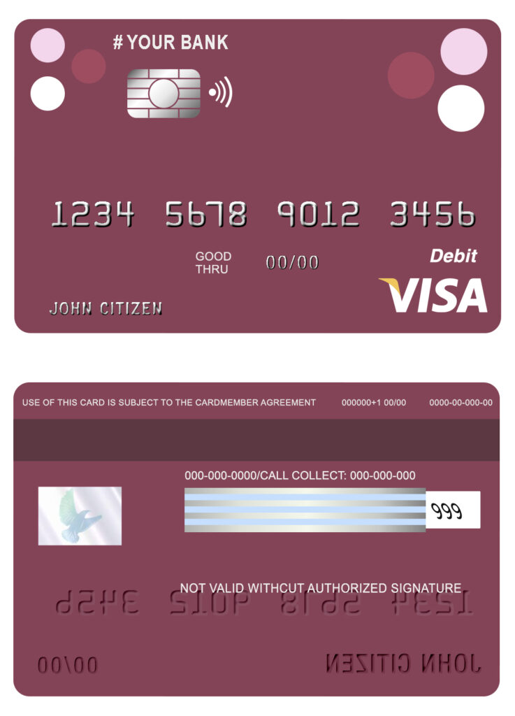 Editable roundara universal visa card Templates