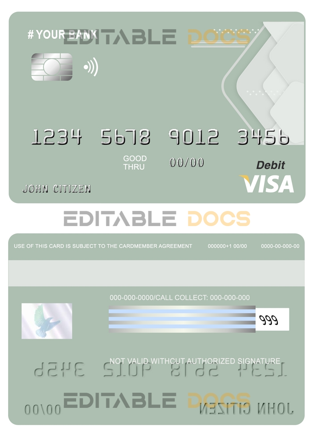 Fillable upgrade abstract universal visa card Templates | Layer-Based PSD