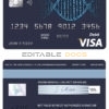 Editable vintage abstract universal visa card Templates in PSD Format