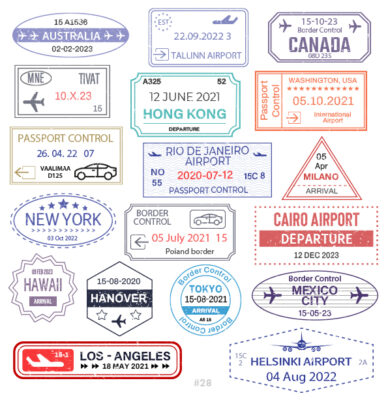 Buy Customizable Australia Helsinki travel Stamp Collection | Blank Stamps Template