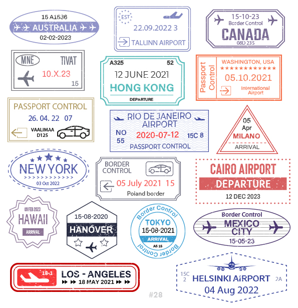 Buy Customizable Australia Helsinki travel Stamp Collection | Blank Stamps Template