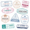 Buy Customizable Berlin Heathrow travel Stamp Collection | Blank Stamps Template