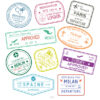 Buy Customizable China Milan travel Stamp Collection | Blank Stamps Template