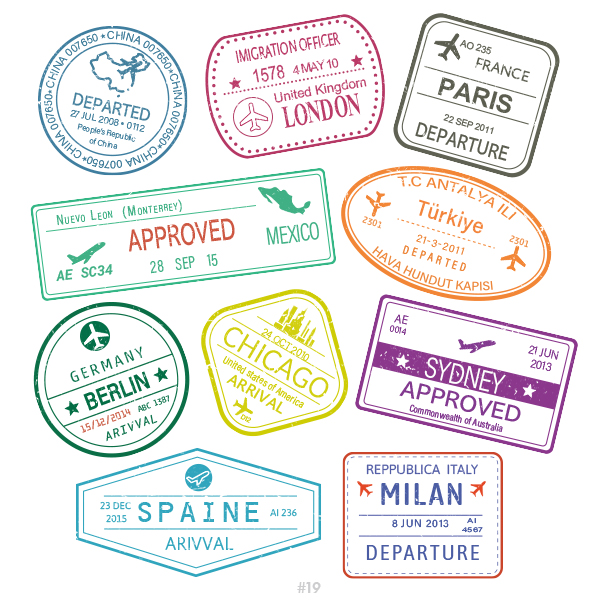 Buy Customizable China Milan travel Stamp Collection | Blank Stamps Template