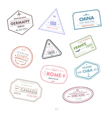 Buy Customizable Germany Hong Kong travel Stamp Collection | Blank Stamps Template